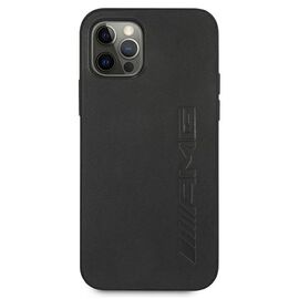 AMG AMHCP12LDOLBK iPhone 12 Pro Max 6,7" czarny/black hardcase Leather Hot Stamped | Techbox