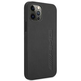 AMG AMHCP12LDOLBK iPhone 12 Pro Max 6,7" czarny/black hardcase Leather Hot Stamped | Techbox