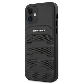AMG AMHCP12SGSEBK iPhone 12 mini 5,4" czarny/black hardcase Leather Debossed Lines | Techbox