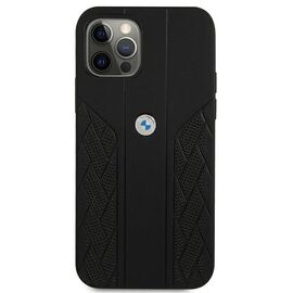 Etui BMW BMHCP12LRSPPK iPhone 12 Pro Max 6,7" czarny/black hardcase Leather Curve Perforate | Techbox