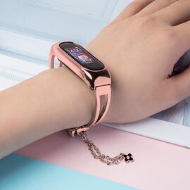 Replacment metal band bracelet strap for Xiaomi Mi Band 6 / 5 / 4 / 3 pink - Accessories - Smartwatches & Accessories - Techbox