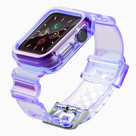 Silicone Band Strap Bracelet Case Strap Light Set for Apple Watch 38mm - Purple | Techbox