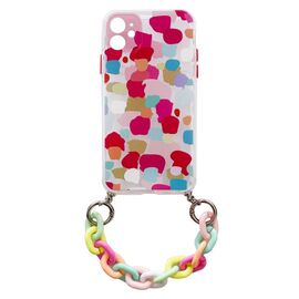 Color Chain Case gel flexible elastic case cover with a chain pendant for iPhone XS / iPhone X multicolour | Techbox