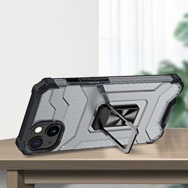 Crystal Ring Case Kickstand Tough Rugged Cover for iPhone 13 black | Techbox