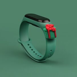 Strap Xmas for Xiaomi Mi Band 3 / 4 Christmas Silicone Strap Bracelet with Gift - Dark Green | Techbox