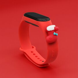 Strap Xmas for Xiaomi Mi Band 3 / 4 Christmas Silicone Strap Bracelet with Sock - Red | Techbox