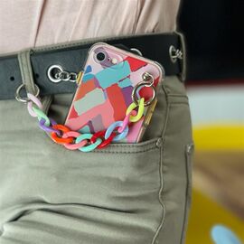 Color Chain Case gel flexible elastic case cover with a chain pendant for iPhone 13 mini multicolour  (1) - Apple Cases - Cases - Techbox