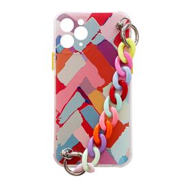 Color Chain Case gel flexible elastic case cover with a chain pendant for iPhone 13 mini multicolour  (3) | Techbox