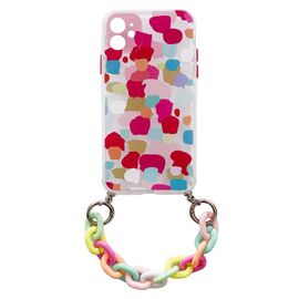 Color Chain Case gel flexible elastic case cover with a chain pendant for iPhone 13 Pro Max multicolour  (2) - Apple Cases - Cases - Techbox