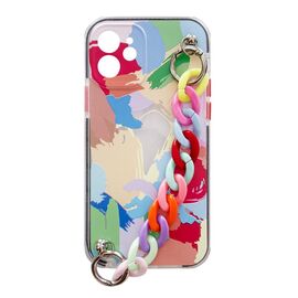 Color Chain Case gel flexible elastic case cover with a chain pendant for Samsung Galaxy S21 Ultra 5G multicolour  (4) | Techbox