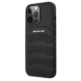 AMG AMHCP13LGSEBK iPhone 13 Pro / 13 6,1" czarny/black hardcase Leather Debossed Lines | Techbox