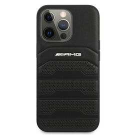 AMG AMHCP13LGSEBK iPhone 13 Pro / 13 6,1" czarny/black hardcase Leather Debossed Lines | Techbox