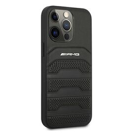 AMG AMHCP13LGSEBK iPhone 13 Pro / 13 6,1" czarny/black hardcase Leather Debossed Lines | Techbox