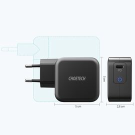 Choetech GaN USB Type C wall charger 61W Power Delivery black (Q6006) - Travel Chargers - Smartphone Chargers - Techbox
