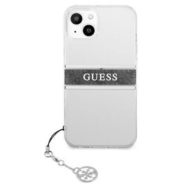 Guess GUHCP13SKB4GGR iPhone 13 mini 5,4" Transparent hardcase 4G Grey Strap Charm - Apple Cases - Cases - Techbox