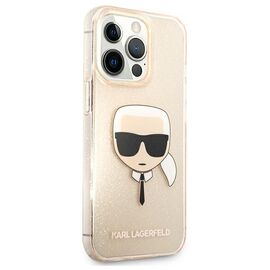Karl Lagerfeld KLHCP13LKHTUGLGO iPhone 13 Pro / 13 6,1" złoty/gold hardcase Glitter Karl`s Head | Techbox