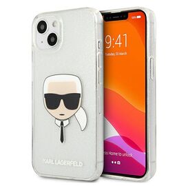 Karl Lagerfeld KLHCP13SKHTUGLS iPhone 13 mini 5,4" srebrny/silver hardcase Glitter Karl`s Head - Apple Cases - Cases - Techbox