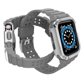 Protect Strap Band Band with Case for Watch 7/6/5/4/3/2 / SE (41/40 / 38mm) Case Armored Watch Cover Gray - Accessories - Smartwatches & Accessories - Techbox