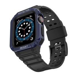 Protect Strap Band Band with Case for Watch 7/6/5/4/3/2 / SE (45/44 / 42mm) Case Armored Watch Cover Black - Accessories - Smartwatches & Accessories - Techbox