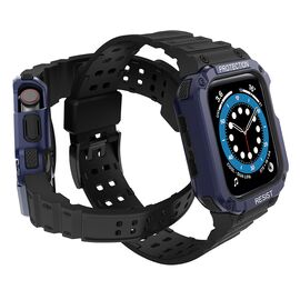 Protect Strap Band Band with Case for Watch 7/6/5/4/3/2 / SE (45/44 / 42mm) Case Armored Watch Cover Black - Accessories - Smartwatches & Accessories - Techbox