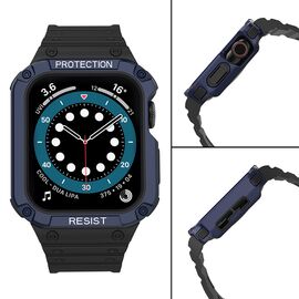 Protect Strap Band Band with Case for Watch 7/6/5/4/3/2 / SE (45/44 / 42mm) Case Armored Watch Cover Black - Accessories - Smartwatches & Accessories - Techbox