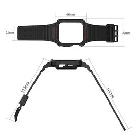 Protect Strap Band Band with Case for Watch 7/6/5/4/3/2 / SE (45/44 / 42mm) Case Armored Watch Cover Black - Accessories - Smartwatches & Accessories - Techbox