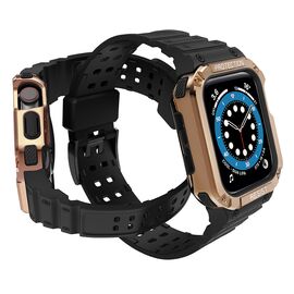 Protect Strap Band Band with Case for Watch 7/6/5/4/3/2 / SE (45/44 / 42mm) Case Armored Watch Cover Black - Accessories - Smartwatches & Accessories - Techbox