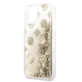 Guess GUHCP13SLGPEGO iPhone 13 mini 5.4" gold/gold hardcase Peony Liquid Glitter | Techbox