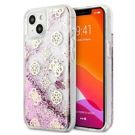 Guess GUHCP13SLGPEPI iPhone 13 mini 5.4" pink/pink hardcase Peony Liquid Glitter | Techbox