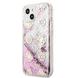 Guess GUHCP13SLGPEPI iPhone 13 mini 5.4" pink/pink hardcase Peony Liquid Glitter | Techbox