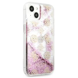 Guess GUHCP13SLGPEPI iPhone 13 mini 5.4" pink/pink hardcase Peony Liquid Glitter | Techbox