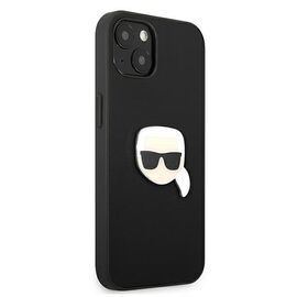 Karl Lagerfeld KLHCP13SPKMK iPhone 13 mini 5,4" czarny/black hardcase Leather Ikonik Karl`s Head Metal - Apple Cases - Cases - Techbox