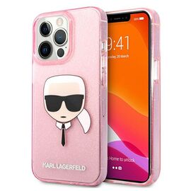 Karl Lagerfeld KLHCP13XKHTUGLP iPhone 13 Pro Max 6,7" różowy/pink hardcase Glitter Karl`s Head | Techbox