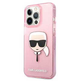 Karl Lagerfeld KLHCP13XKHTUGLP iPhone 13 Pro Max 6,7" różowy/pink hardcase Glitter Karl`s Head | Techbox