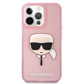 Karl Lagerfeld KLHCP13XKHTUGLP iPhone 13 Pro Max 6,7" różowy/pink hardcase Glitter Karl`s Head | Techbox