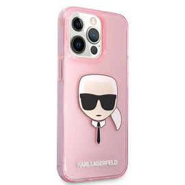 Karl Lagerfeld KLHCP13XKHTUGLP iPhone 13 Pro Max 6,7" różowy/pink hardcase Glitter Karl`s Head | Techbox