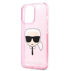 Karl Lagerfeld KLHCP13XKHTUGLP iPhone 13 Pro Max 6,7" różowy/pink hardcase Glitter Karl`s Head | Techbox
