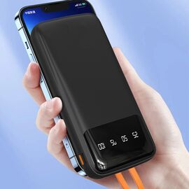 Dudao K6Pro Universal 10000mAh Power Bank with USB Cable, USB Type C, Lightning white (K6Pro-white) | Techbox
