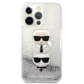Karl Lagerfeld KLHCP13LKICGLS iPhone 13 Pro / 13 6,1" srebrny/silver hardcase Liquid Glitter Karl&Choupette Head | Techbox