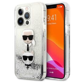 Karl Lagerfeld KLHCP13XKICGLS iPhone 13 Pro Max 6,7" srebrny/silver hardcase Liquid Glitter Karl&Choupette Head | Techbox