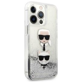 Karl Lagerfeld KLHCP13XKICGLS iPhone 13 Pro Max 6,7" srebrny/silver hardcase Liquid Glitter Karl&Choupette Head | Techbox