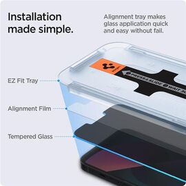 Spigen Glas.tR EZ Fit Privacy Tempered Glass for iPhone 13 / 13 Pro / 14 / 16e - 2 pcs. | Techbox