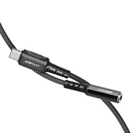 Acefast audio cable USB Type C - 3.5mm mini jack (female) 18cm, DAC, AUX black (C1-07 black) | Techbox