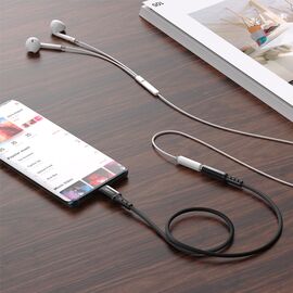 Acefast audio cable USB Type C - 3.5mm mini jack (female) 18cm, DAC, AUX black (C1-07 black) | Techbox