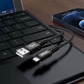 Acefast cable MFI USB - Lightning 1.2m, 2.4A black (C1-02 black) - Cables & Adapters - Cables & Accessories - Techbox