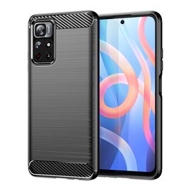 Carbon Case Flexible Cover Sleeve for Xiaomi Redmi Note 11 black | Techbox