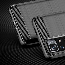Carbon Case Flexible Cover Sleeve for Xiaomi Redmi Note 11 black | Techbox