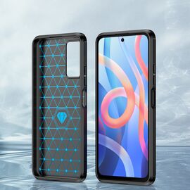 Carbon Case Flexible Cover Sleeve for Xiaomi Redmi Note 11 black | Techbox
