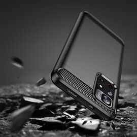 Carbon Case Flexible Cover Sleeve for Xiaomi Redmi Note 11 black | Techbox
