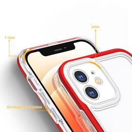 Clear 3in1 case for iPhone 12 frame gel cover red - Apple Cases - Cases - Techbox